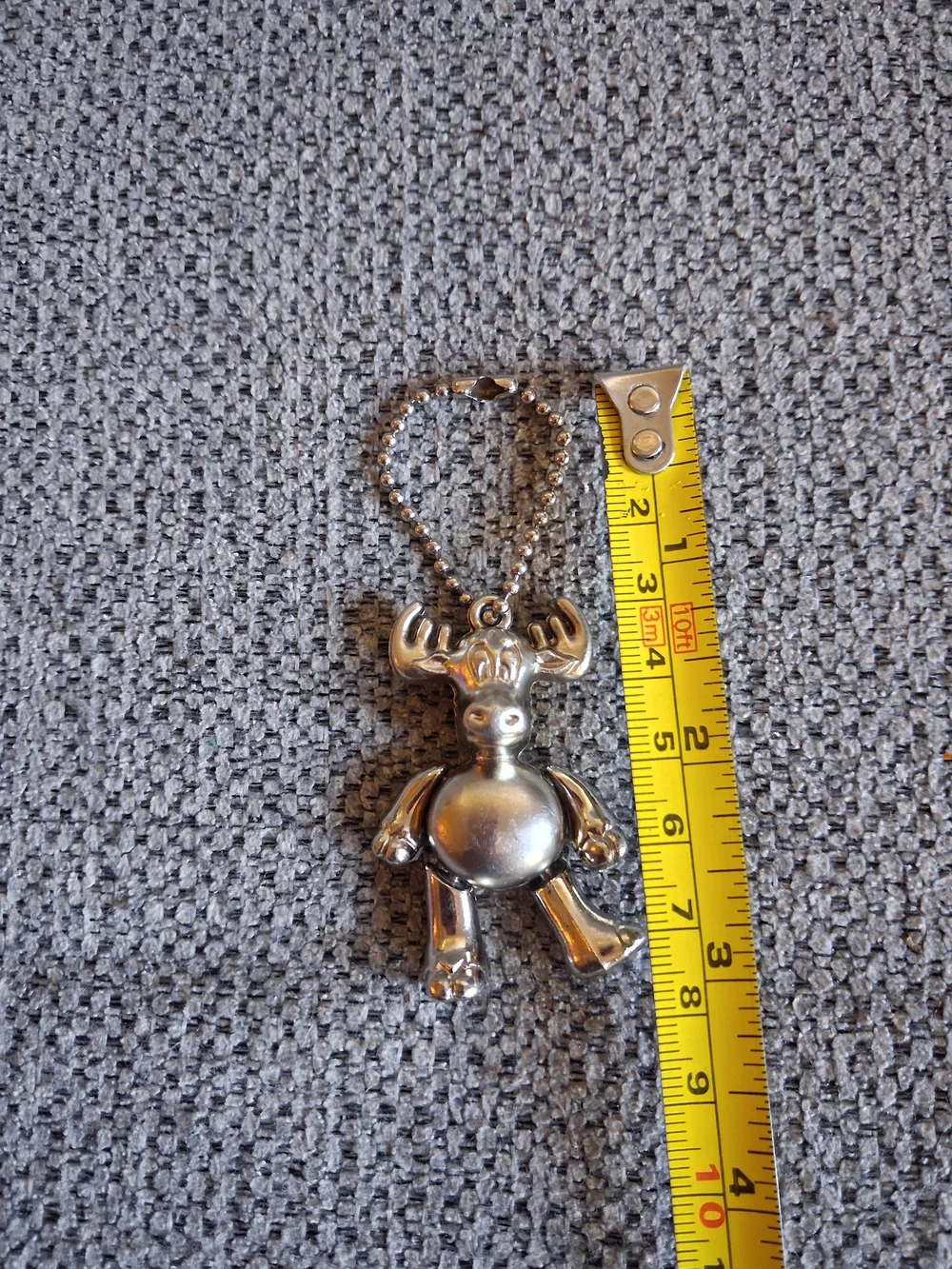 Silver Tone Moose Keychain Purse Charm - Cute Animal Accessory